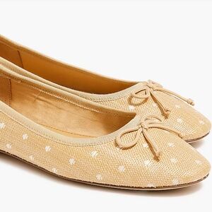 Ballet Flats Size 7.5--New in Box J.Crew Woven Polka Dot Raffia
